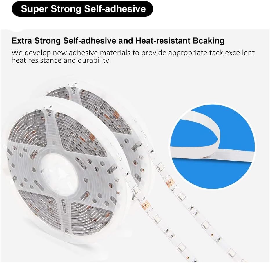 RGB LED Strip Light 32.8ft with 44 Button Remote and 16 Color Modes All Vera Mart