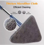Triangular Spin Mop with 360° Rotation and Extendable Pole, Microfiber Pads All Vera Mart