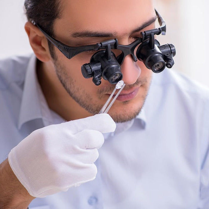 Magnifying Headband Glasses with Dual LED Lights and Interchangeable 10X-25X Lenses All Vera Mart