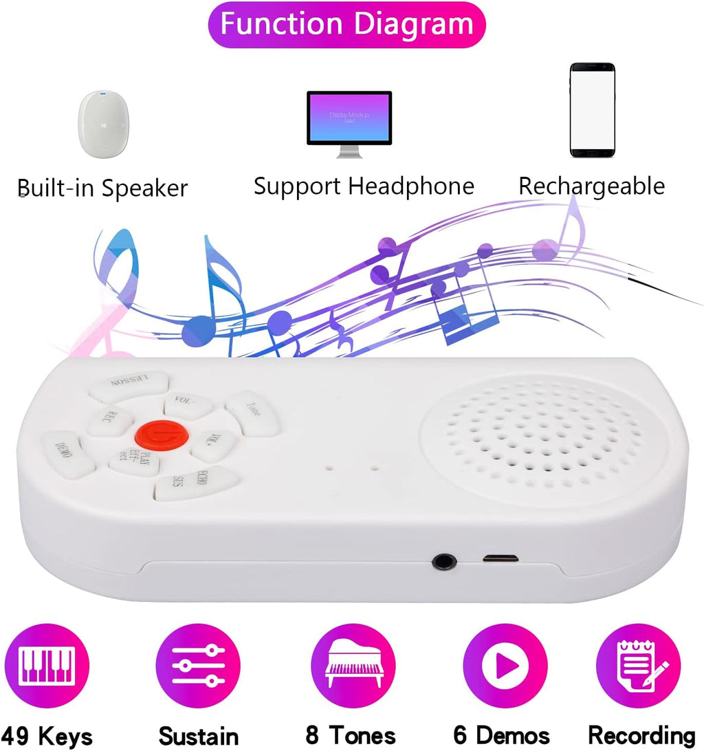 49-Key Roll Up Piano Keyboard with Recording Function and Built-in Speakers All Vera Mart