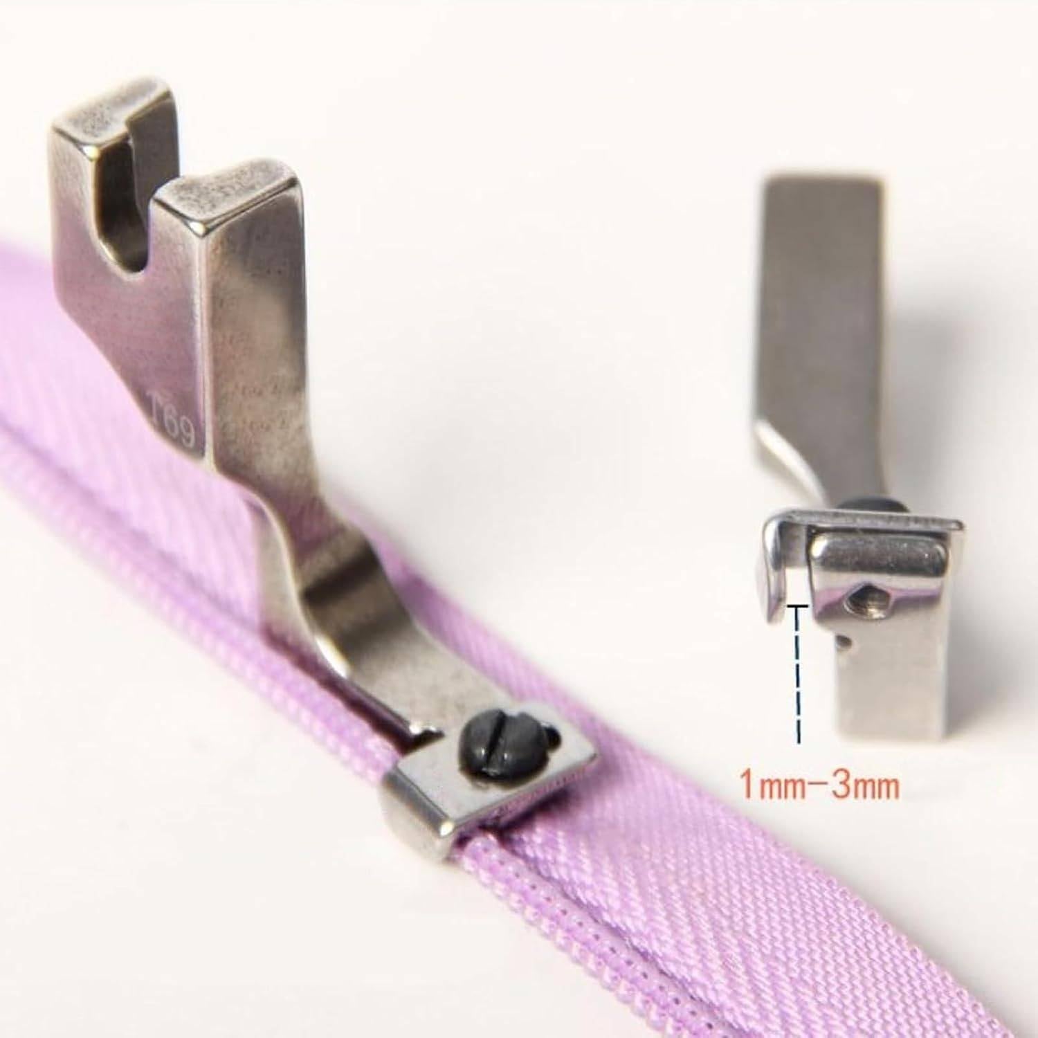 Adjustable Presser Foot for Hidden Zippers with Screw Width Control All Vera Mart