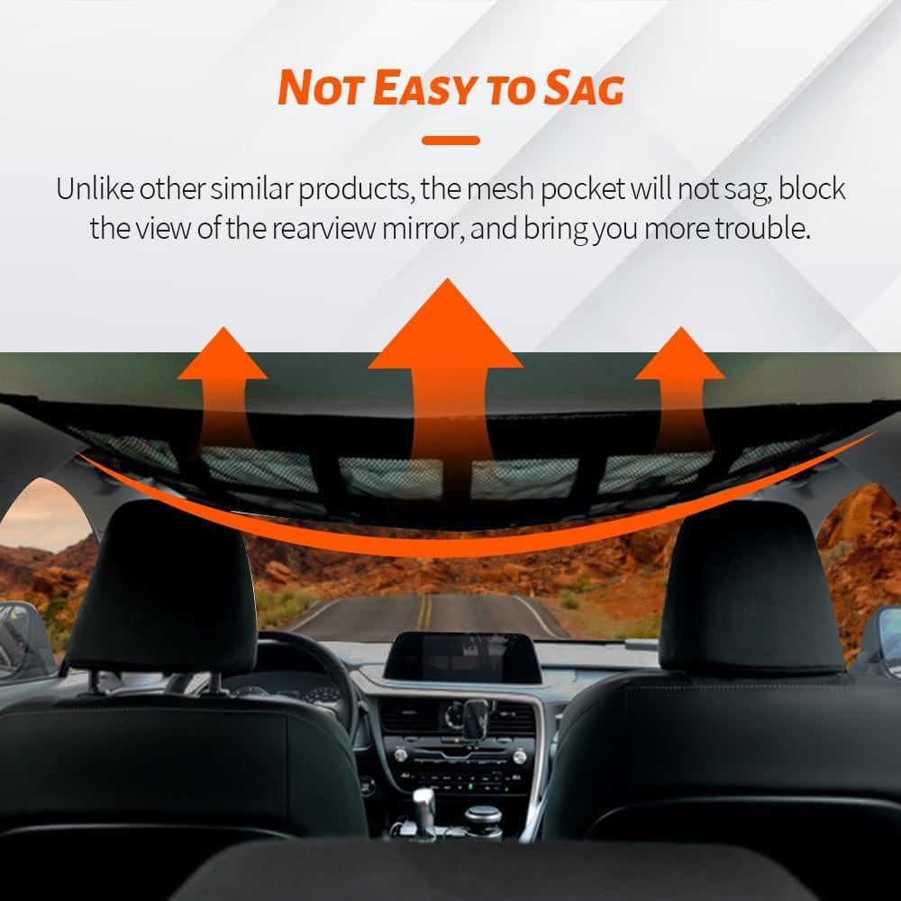 Overhead Cargo Net with Full Length Zipper and Reinforced Webbing for Vehicles All Vera Mart
