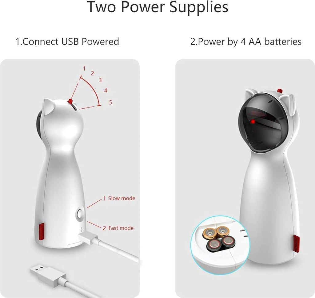 Automatic Laser Toy for Cats with Dual Speed Modes and Timed Play Cycles All Vera Mart