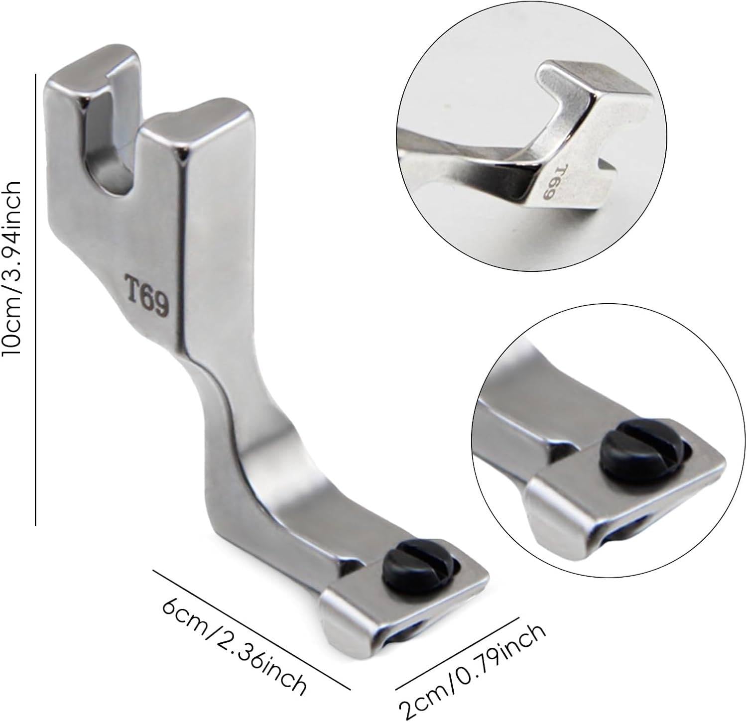 Adjustable Presser Foot for Hidden Zippers with Screw Width Control All Vera Mart
