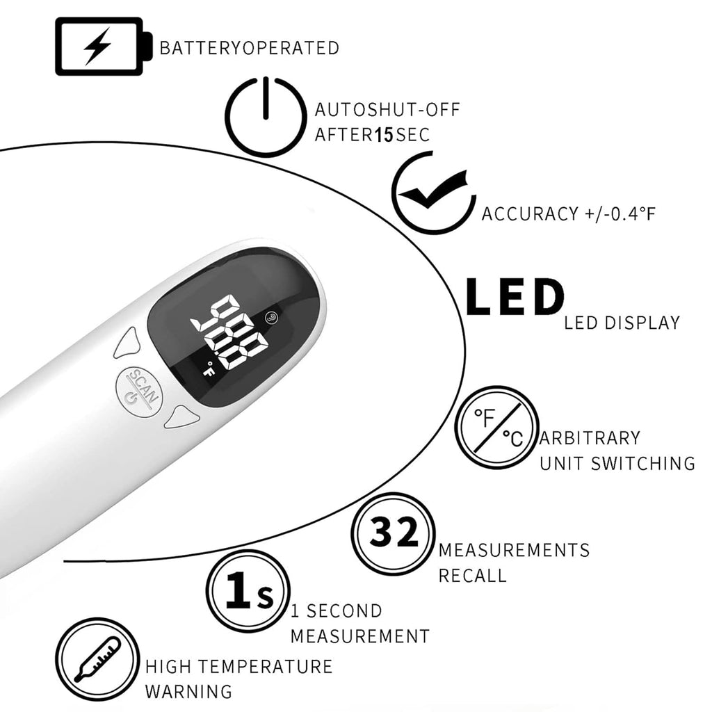 Infrared Ear Thermometer for Pets with LED Display and Memory Storage All Vera Mart