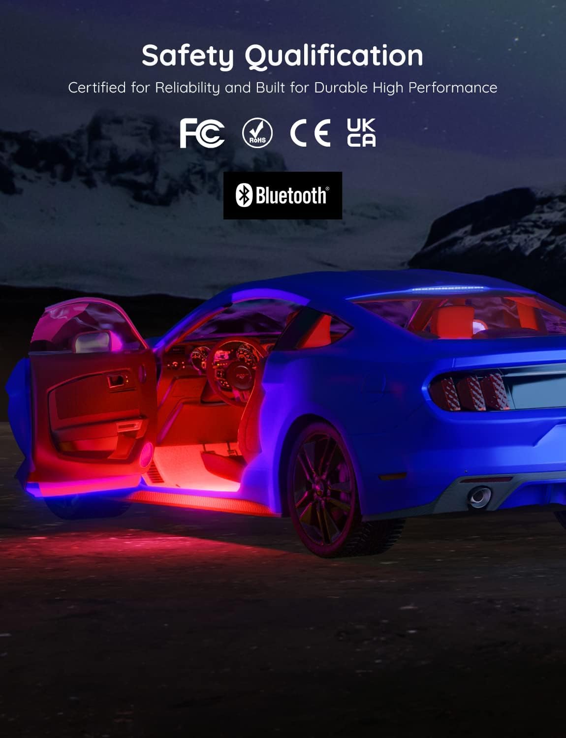 LED Car Interior Light Strips with App Control and Music Sync All Vera Mart