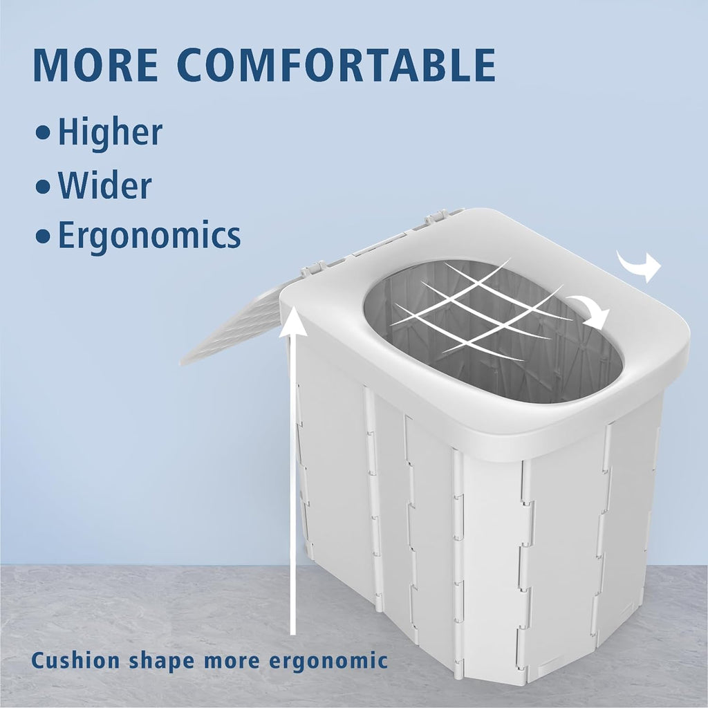 Portable Toilet Seat with Ergonomic Design and Integrated Lid for Camping All Vera Mart