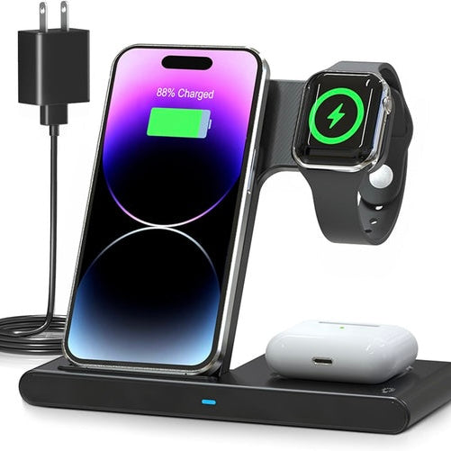 Wireless Charging Stand with Adjustable Phone Holder and LED Status Indicators All Vera Mart