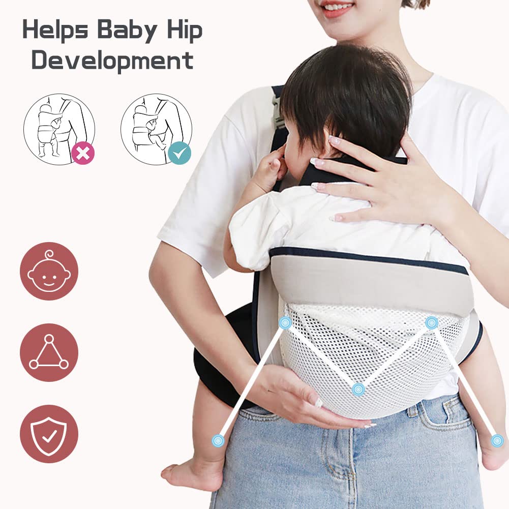 Breathable Baby Carrier Wrap with Padded Shoulder Support and Quick Release Clip All Vera Mart