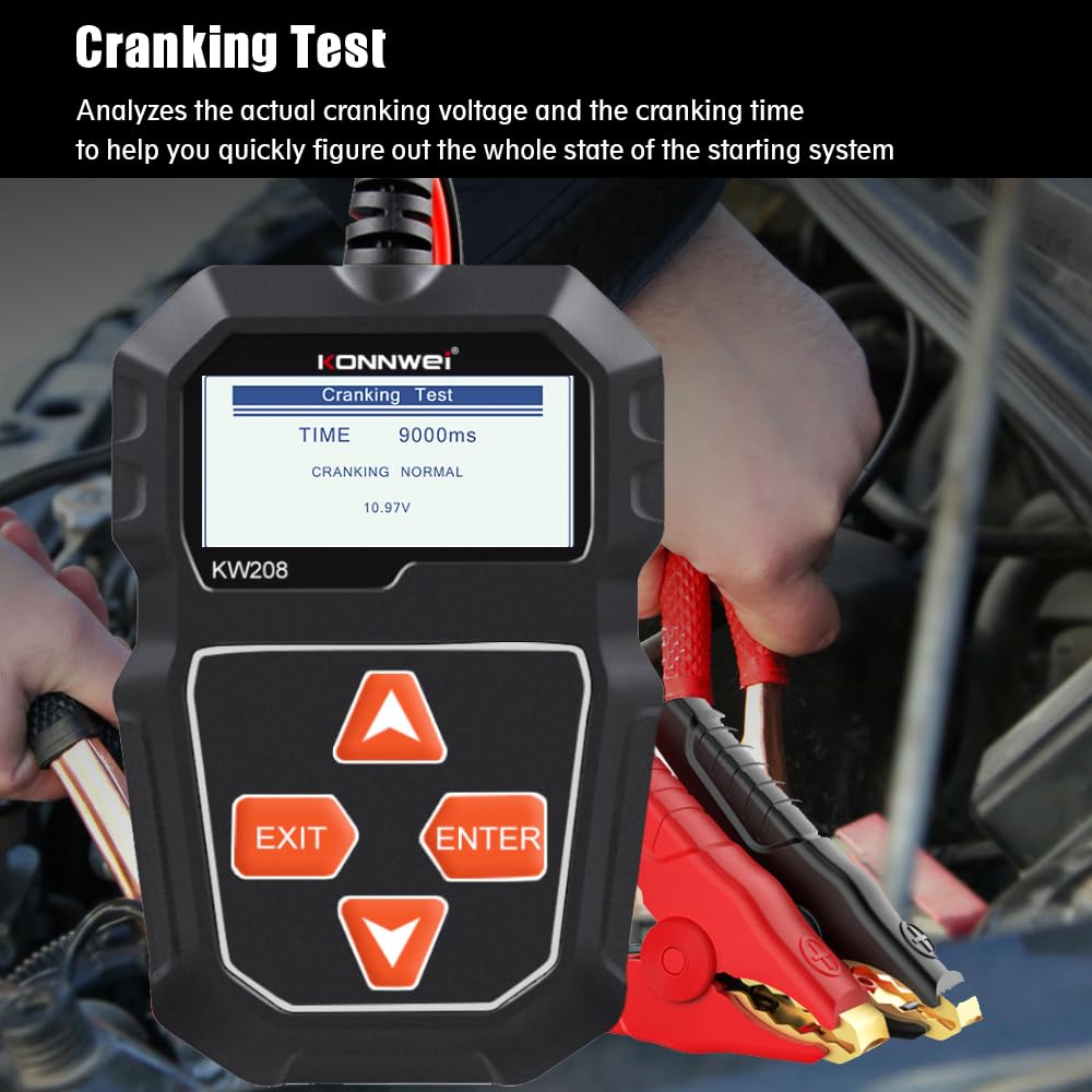 12V Battery and Alternator Tester with In-Vehicle Testing and Polarity Protection All Vera Mart