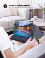 Adjustable Tablet Pillow Stand with Dual Device Slots and Six Angle Positions, 4-13in All Vera Mart