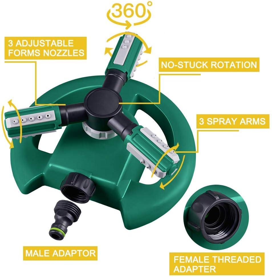 Rotating Lawn Sprinkler with 36 Adjustable Nozzles and 49-Foot Coverage All Vera Mart
