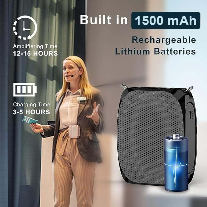 Voice Amplifier with Gooseneck Microphone and Noise Reduction, 10W Speaker for Groups All Vera Mart