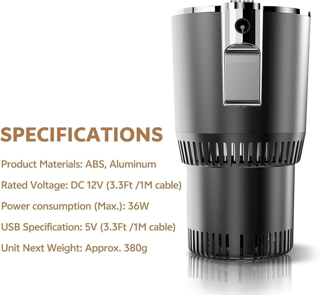 Thermoelectric Car Cup Holder with Dual Temperature Control and LED Display All Vera Mart