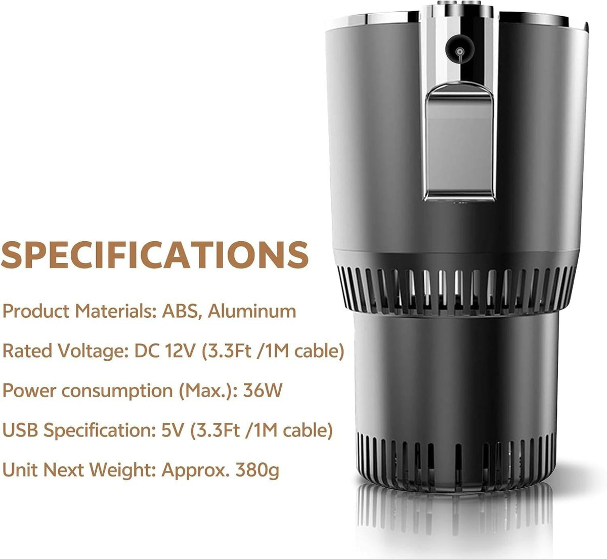 Thermoelectric Car Cup Holder with Dual Temperature Control and LED Display All Vera Mart