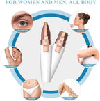 Rechargeable Facial Hair Trimmer with Dual Heads and Built-In Light for Women All Vera Mart