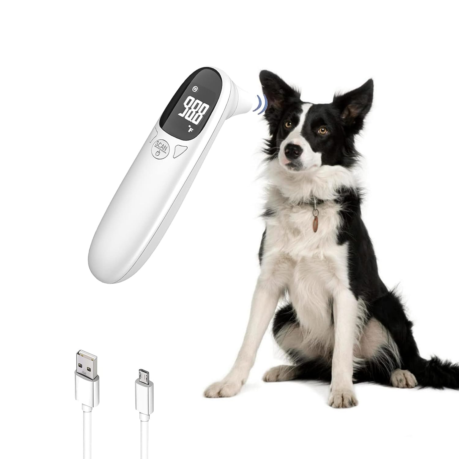 Infrared Ear Thermometer for Pets with LED Display and Memory Storage All Vera Mart