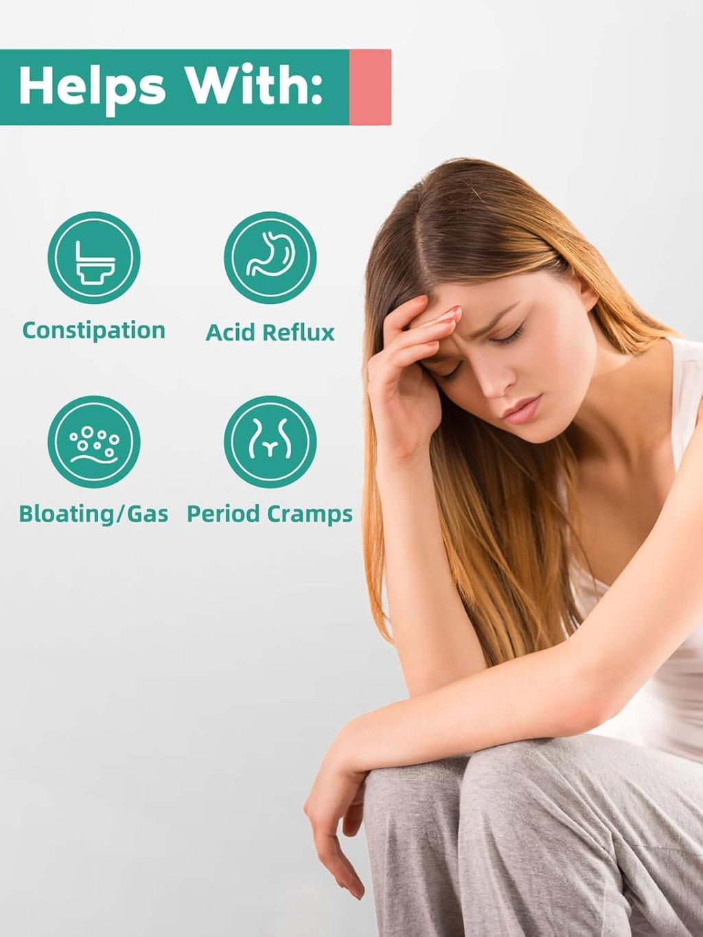 Abdominal Massager with Dual Rotating Heads and Heat Function, Rechargeable All Vera Mart