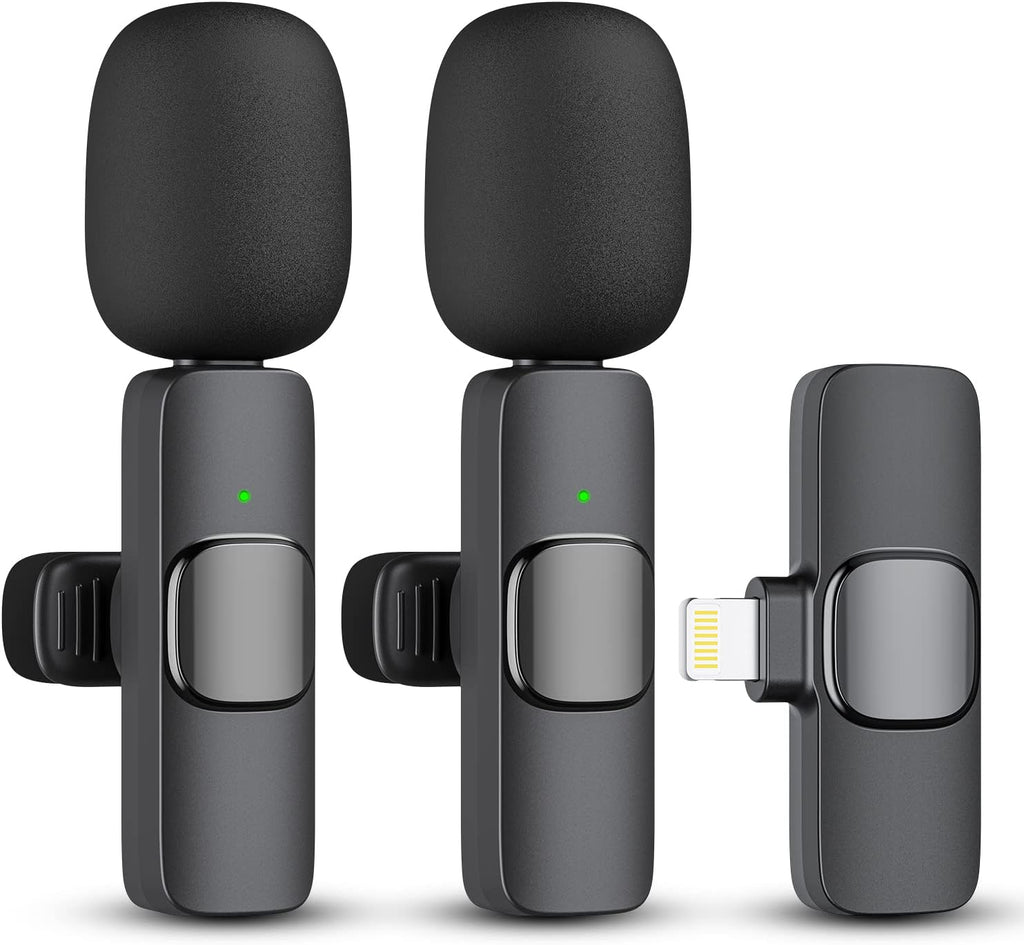 Wireless Clip-On Microphone Set with Noise Filtering and 65ft Range All Vera Mart