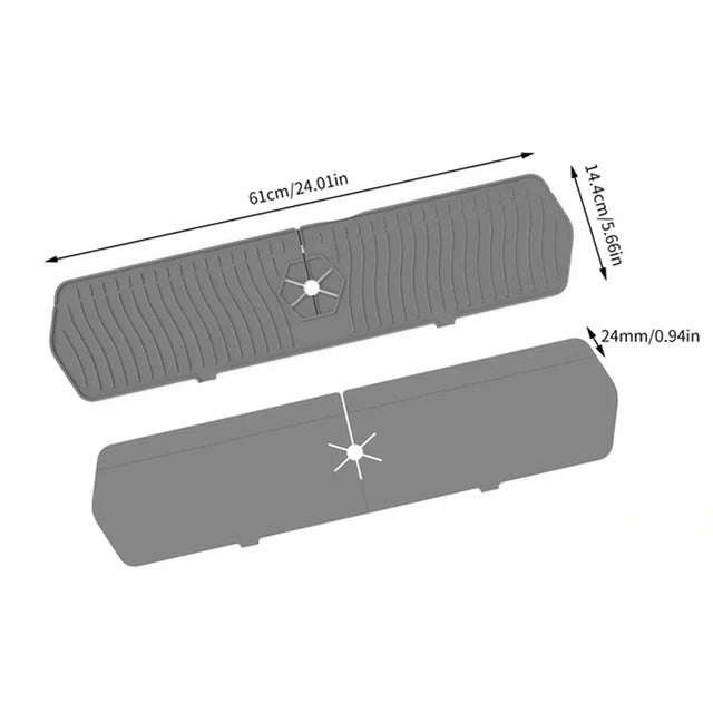 Faucet Splash Guard with Drainage Channels and Non-Slip Base All Vera Mart