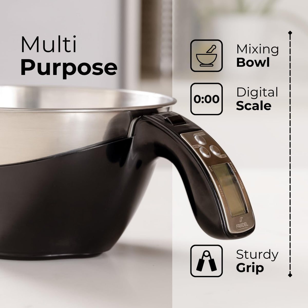 Digital Measuring Cup Scale with Five Units and Tare Function, Backlit Display All Vera Mart