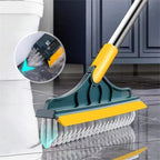 Long Handle Floor Scrub Brush with Rotating Head and Squeegee Blade All Vera Mart
