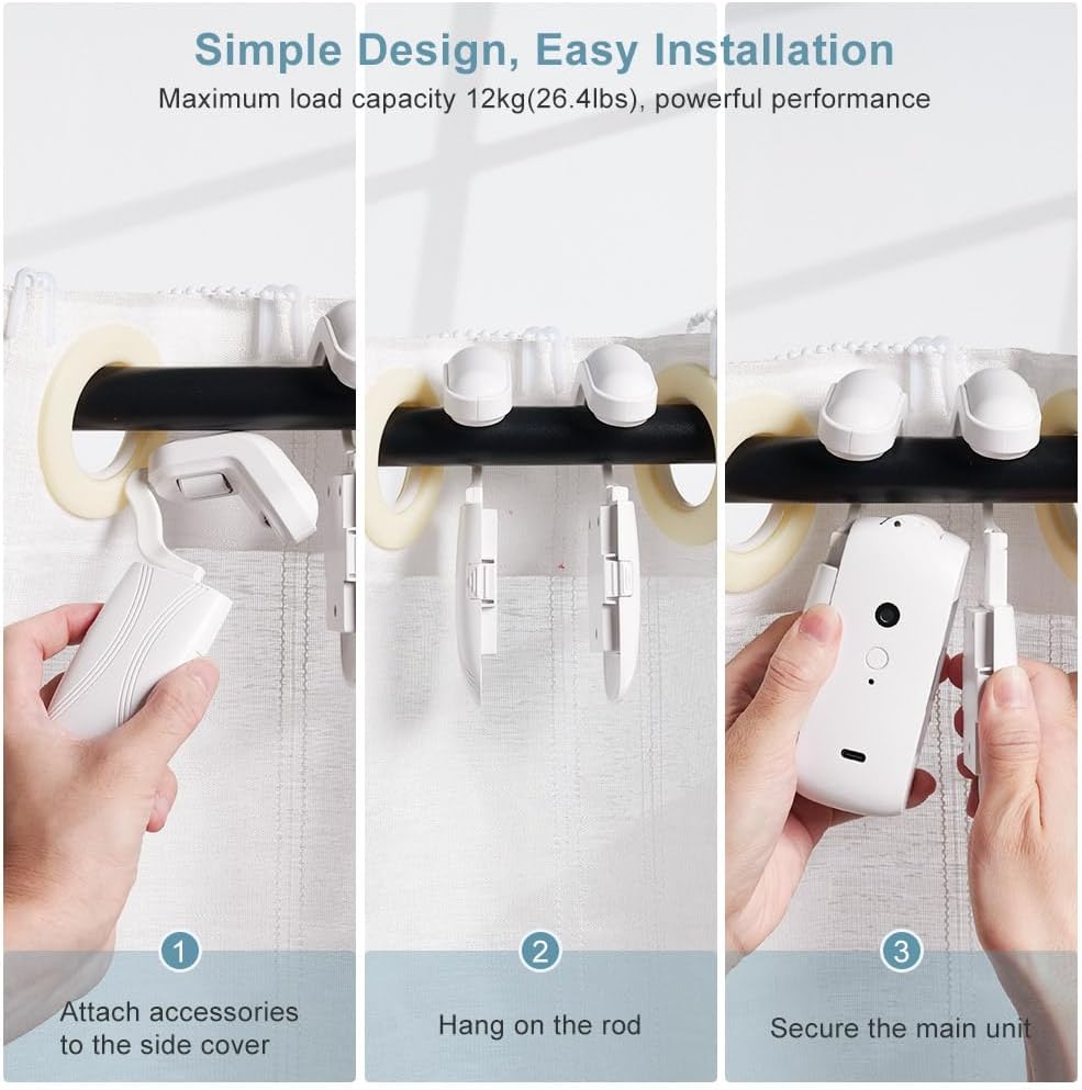 Motorized Curtain Motor with Wireless Remote and Multi-Track Compatibility All Vera Mart