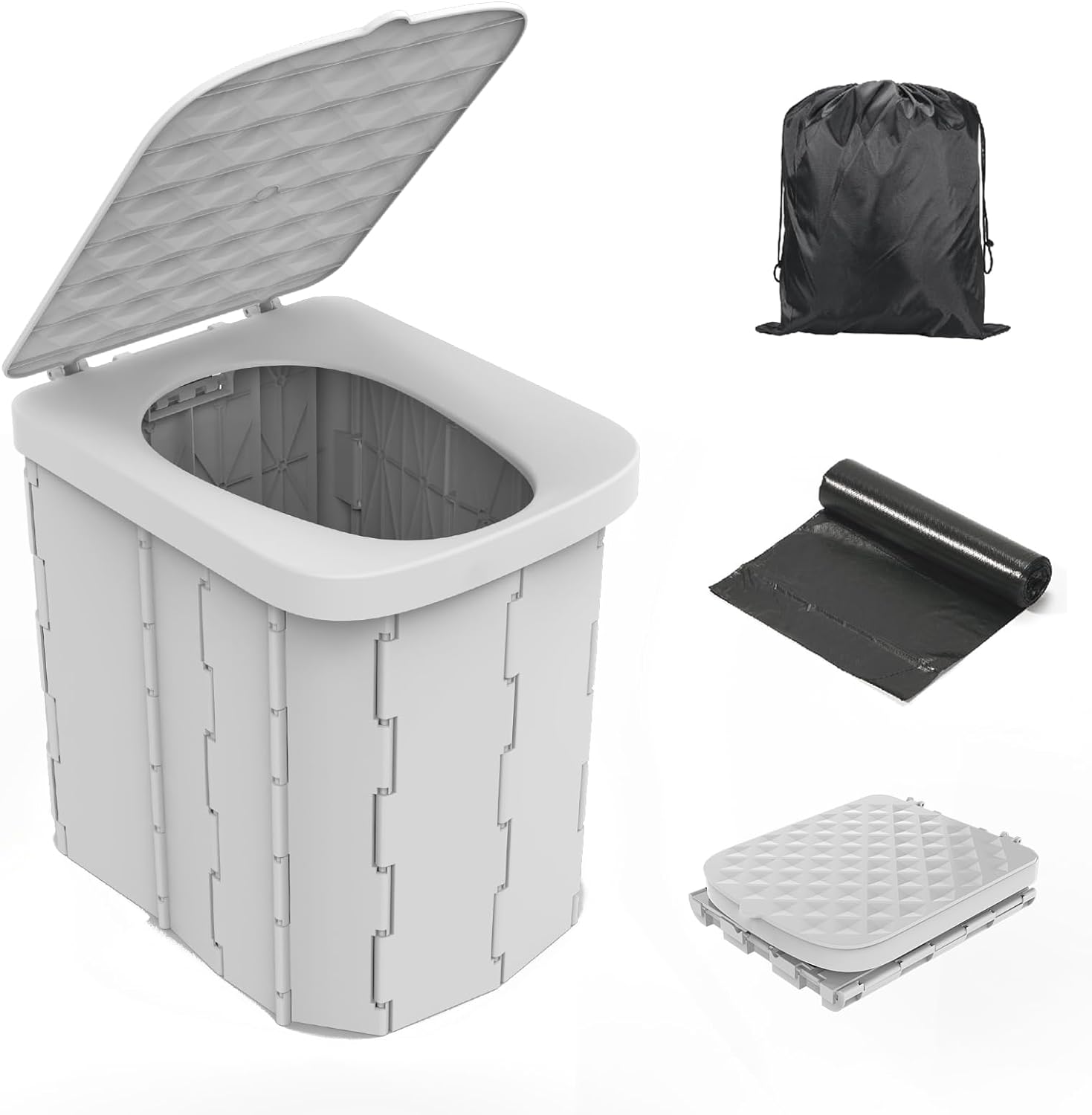 Portable Toilet Seat with Ergonomic Design and Integrated Lid for Camping All Vera Mart