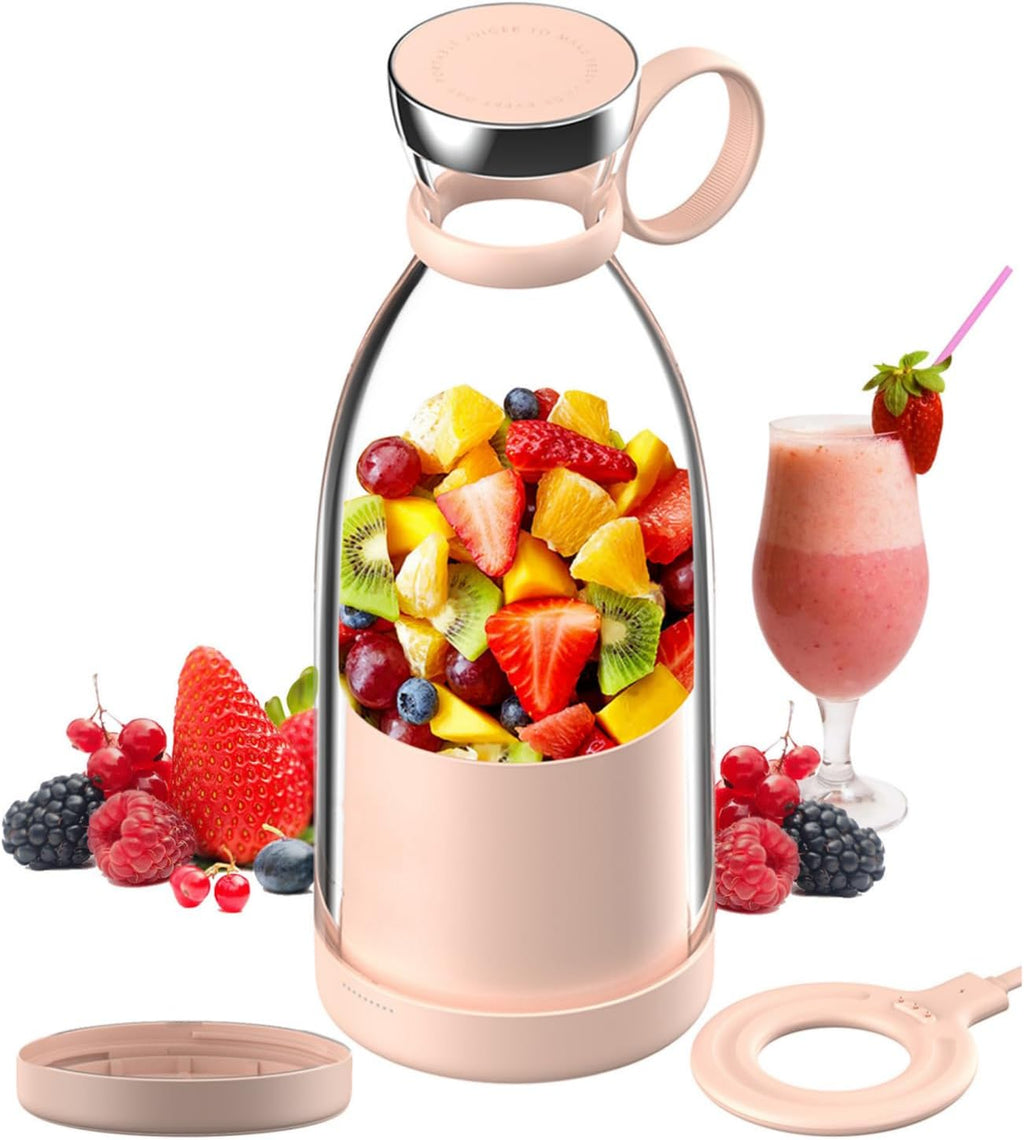 Rechargeable Portable Blender with Stainless Steel Blades and Magnetic Charging, 350ml All Vera Mart