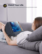 Adjustable Tablet Pillow Stand with Dual Device Slots and Six Angle Positions, 4-13in All Vera Mart