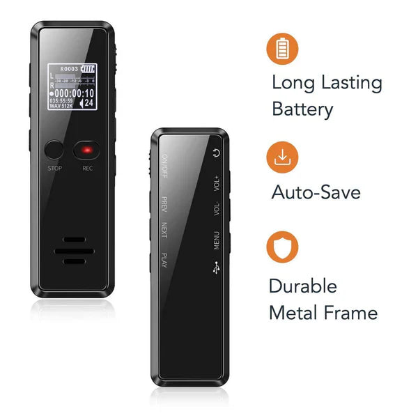 Rechargeable Voice Recorder with Noise Reduction and Voice Activation, 35-Hour Battery All Vera Mart