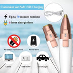 Rechargeable Facial Hair Trimmer with Dual Heads and Built-In Light for Women All Vera Mart