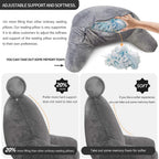 Bed Reading Pillow with Adjustable Neck Rest and Side Pocket, 30x18 Inches All Vera Mart