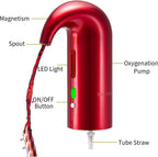 Electric Wine Aerator with Magnetic Aeration and Red Light, Rechargeable One Touch Pourer All Vera Mart