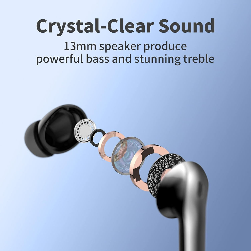Wireless Earbuds with 60-Hour Battery and Dual Charging, IPX5 Sweat Resistant All Vera Mart