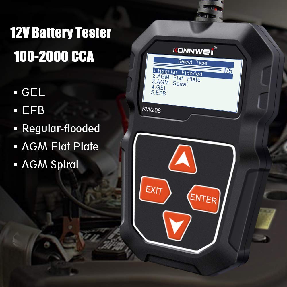 12V Battery and Alternator Tester with In-Vehicle Testing and Polarity Protection All Vera Mart