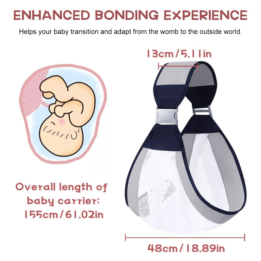 Breathable Baby Carrier Wrap with Padded Shoulder Support and Quick Release Clip All Vera Mart