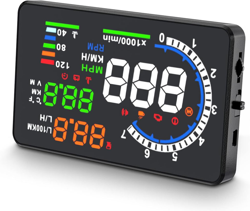 Car Head Up Display with OBD2 and GPS, 5.5in Color LED Screen All Vera Mart