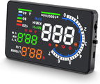 Car Head Up Display with OBD2 and GPS, 5.5in Color LED Screen All Vera Mart