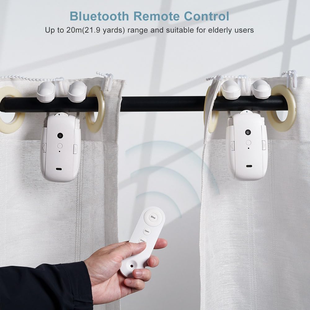 Motorized Curtain Motor with Wireless Remote and Multi-Track Compatibility All Vera Mart
