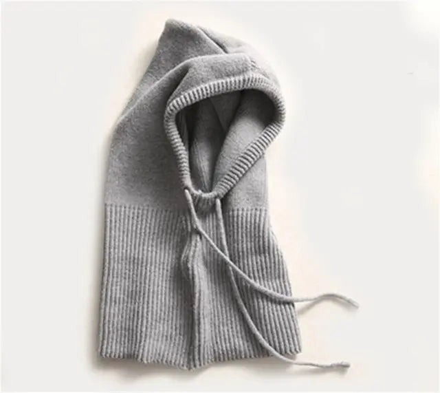 Hooded Cashmere Blend Cap with Adjustable Drawstrings and Lightweight Packable Design All Vera Mart