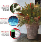 LED Holiday Spray with 35 Warm White Lights and Tripod Stake for Urns All Vera Mart
