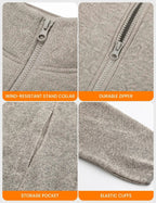 Mens Heated Fleece Jacket with Five Carbon Fiber Zones and Three Heat Levels for Outdoors