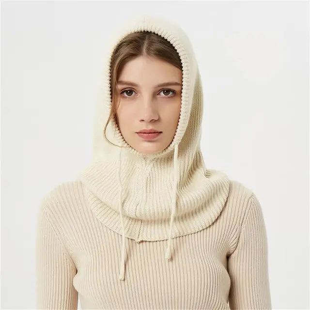 Hooded Cashmere Blend Cap with Adjustable Drawstrings and Lightweight Packable Design All Vera Mart