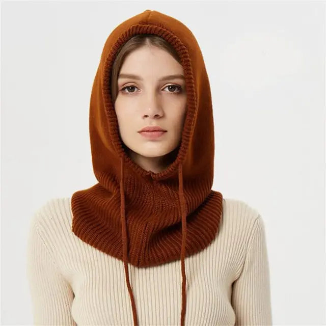 Hooded Cashmere Blend Cap with Adjustable Drawstrings and Lightweight Packable Design All Vera Mart