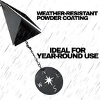 Coastal Wind Bell with Rotating Compass Windcatcher and Three-Tone Triangular Design, 20in All Vera Mart