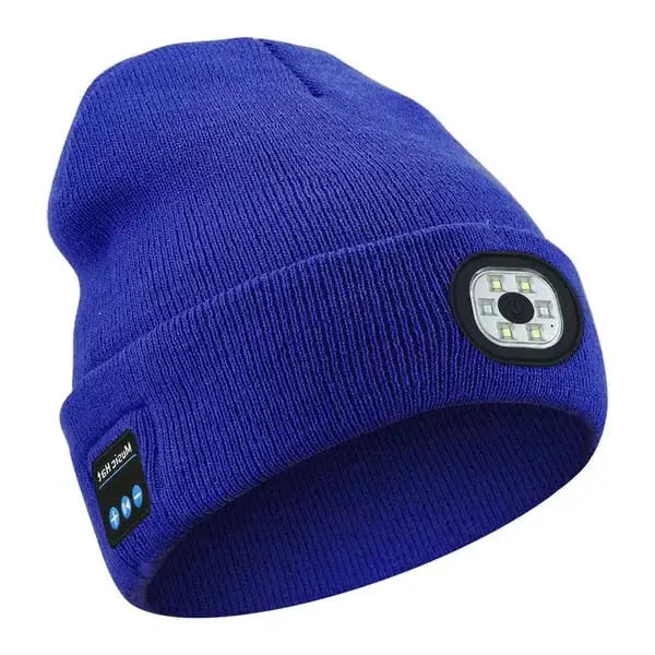Bluetooth Beanie with Built-In LED Headlamp and Integrated Speakers, Removable Module All Vera Mart