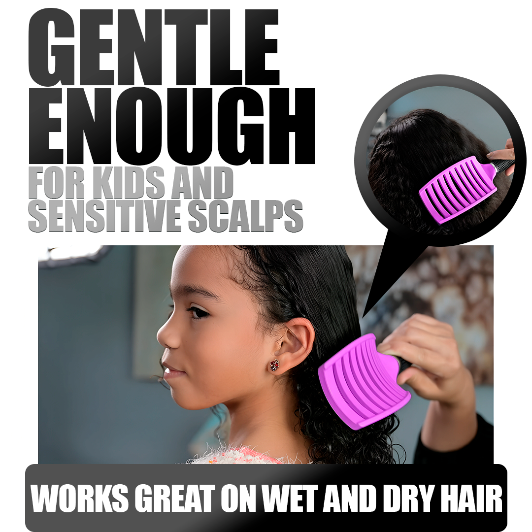 Flexible Bristle Detangler Brush for All Hair Types with Ergonomic Grip All Vera Mart
