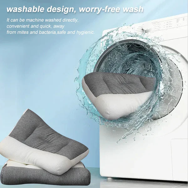 Contoured Neck Pillow with Memory Support and Ear Relief Cutouts, Machine Washable All Vera Mart