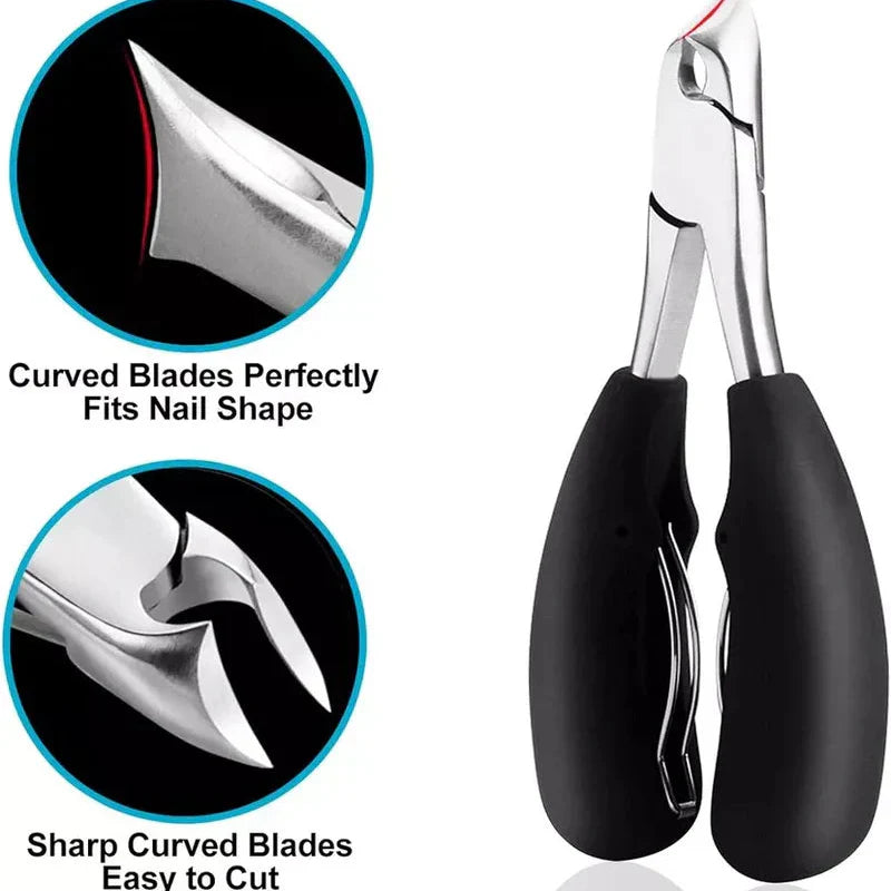 Thick Toenail Clipper with Extended Lever and Textured Grip Handle All Vera Mart